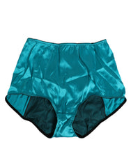 Women's Satin High-Waist Brief Green Silk Bodysuits