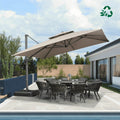 PURPLE LEAF Sombrilla Colgante para Patio con Tejido Reciclado, Resistente a la Decoloración y con Protección UV50+