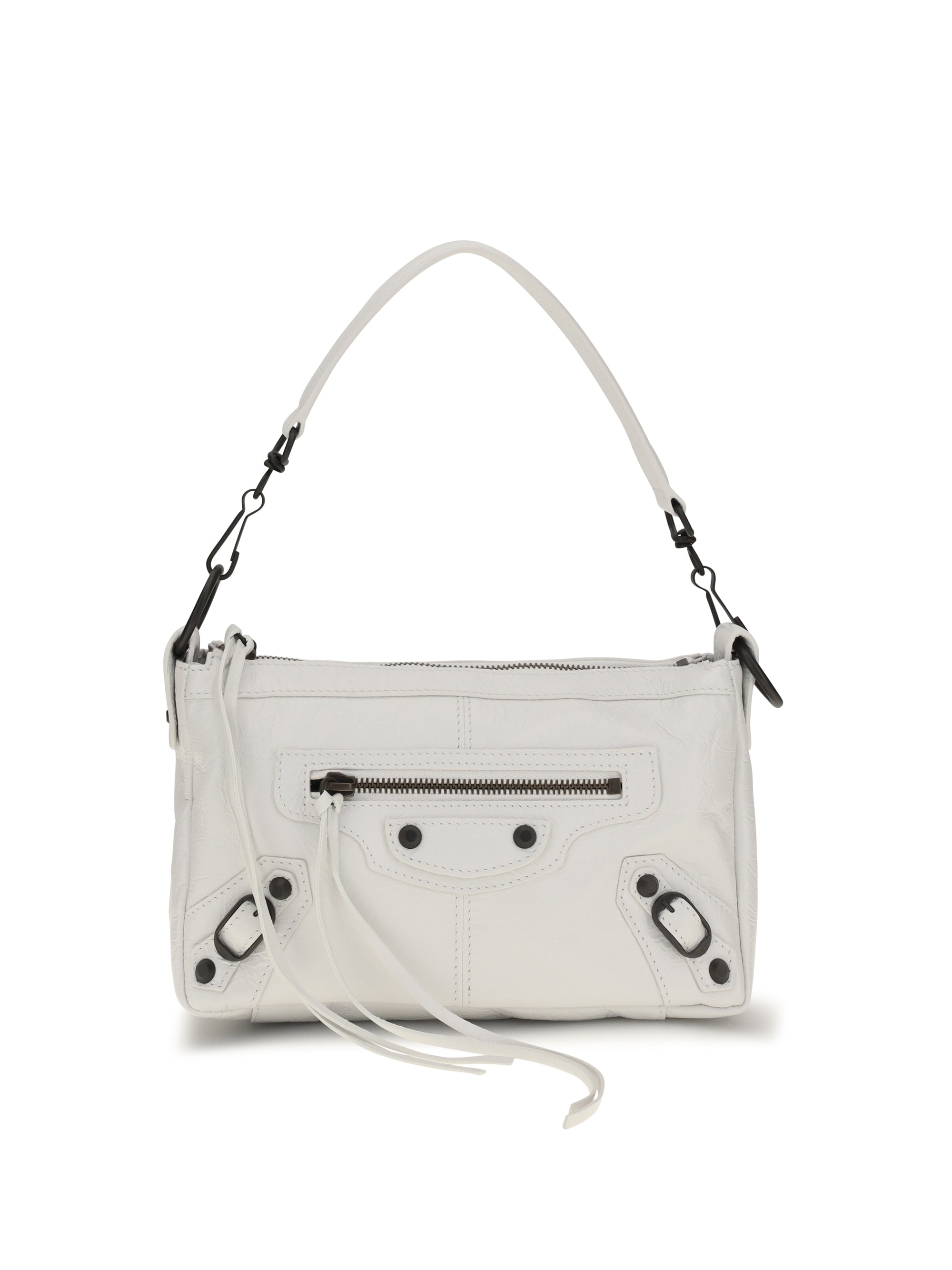 Balenciaga Le City Moto Mini Shoulder Bag — White