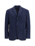 Americana Etro de mezcla de lana jacquard con árnica — Azul marino