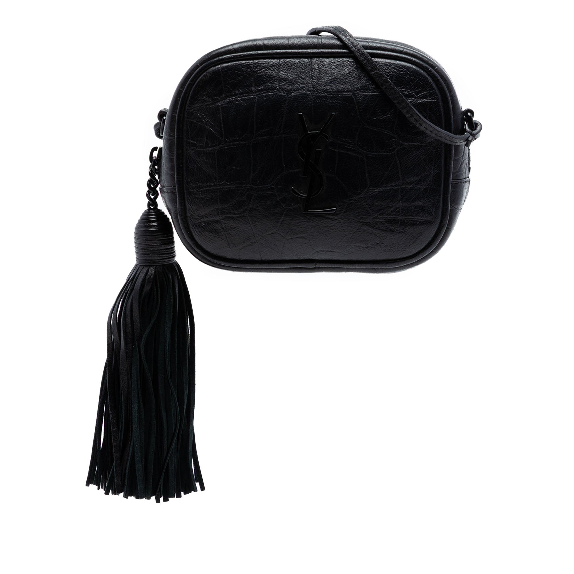 Mini Croc Embossed Leather Blogger Camera Bag