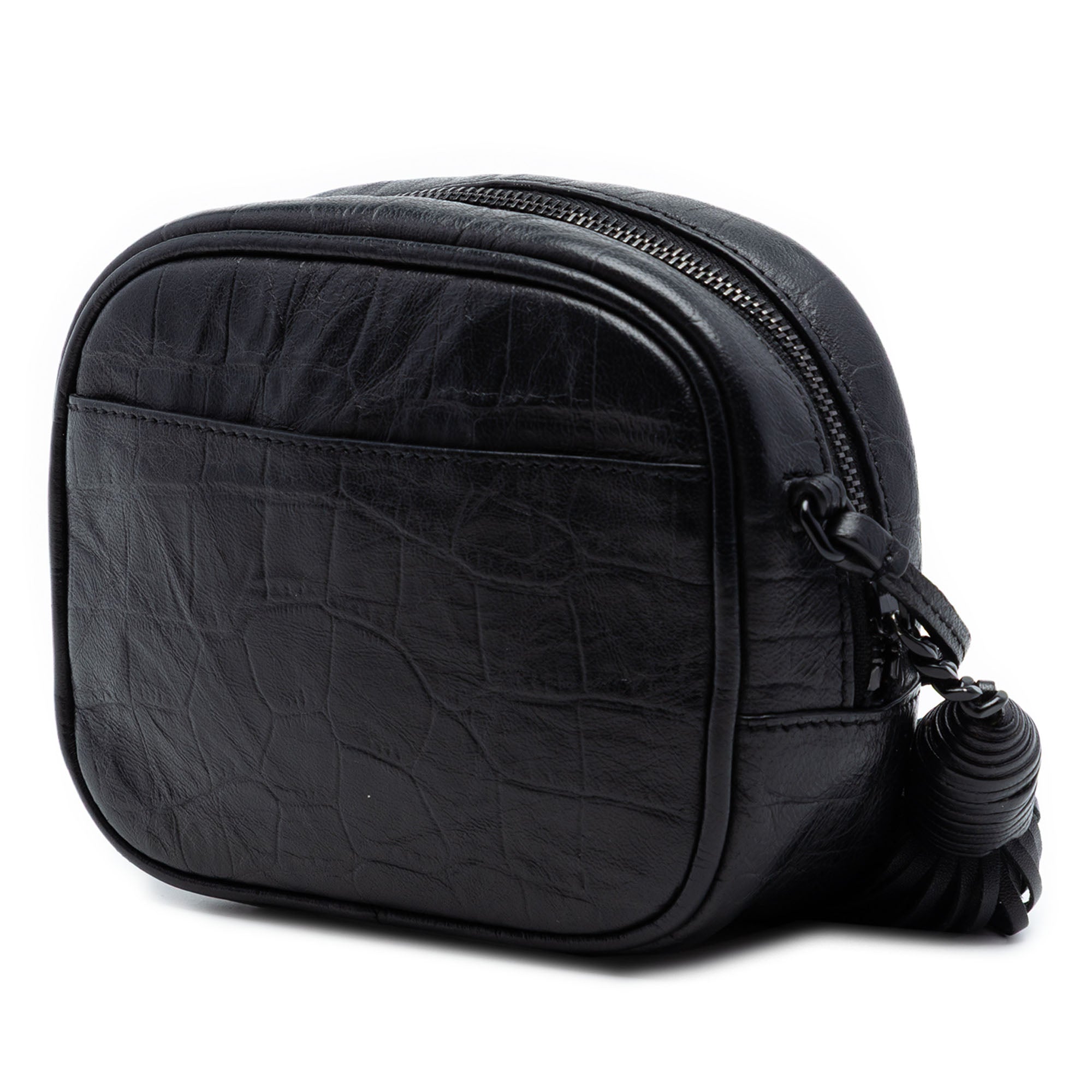 Mini Croc Embossed Leather Blogger Camera Bag