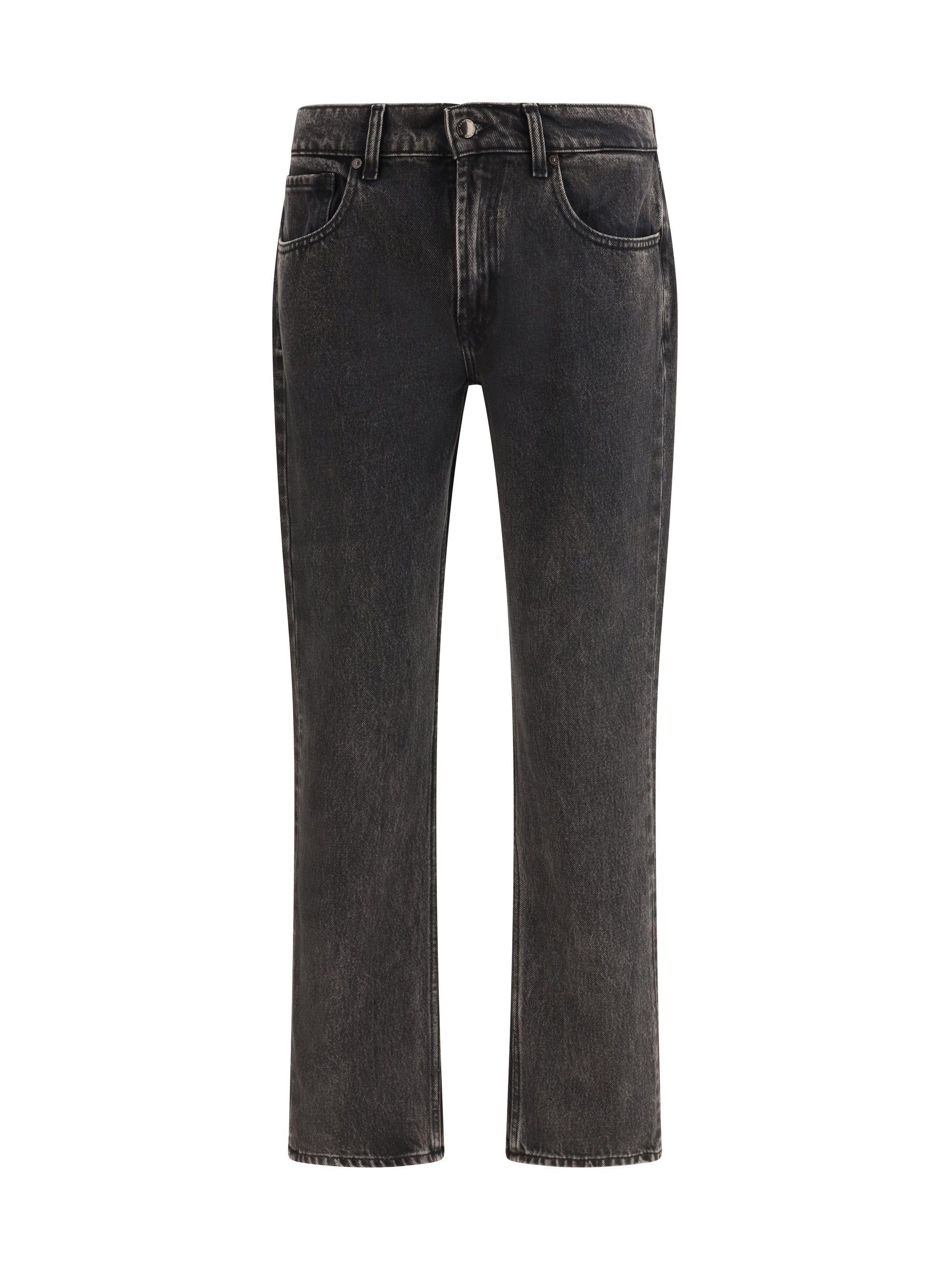 7for Straight Cotton Jeans — Black