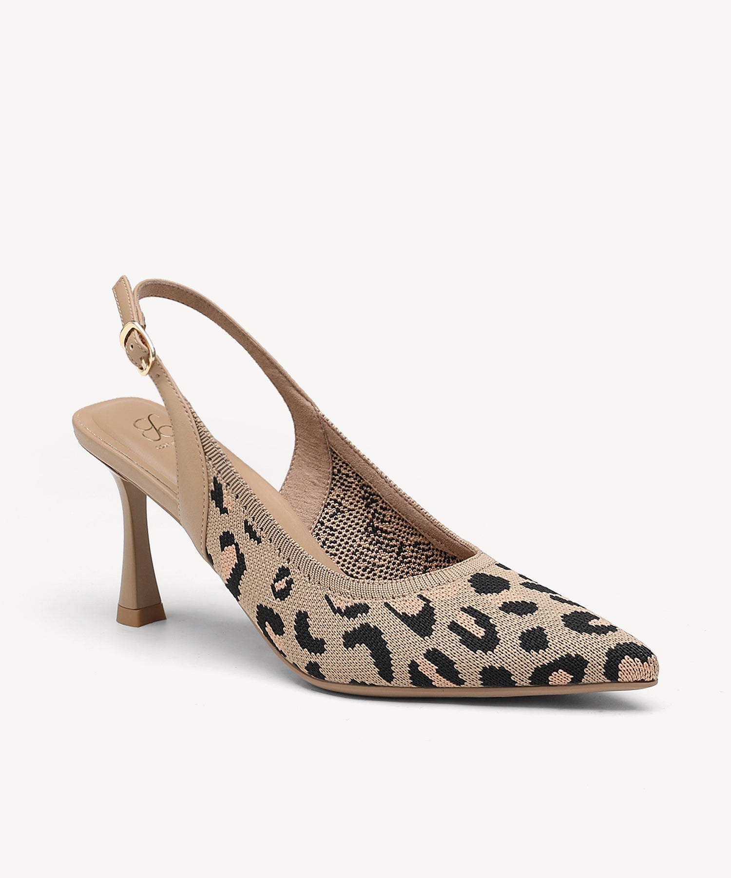 Elegant Ligne Pointed Toe Heeled Slingback - Leopard / US 5 | EU 35 | UK 3
