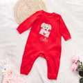 Personalizado bordado Love Letter Puppy 100% Algodón Baby Romper Puff Camiseta con Nombre Birthday Valentine's Day Gift for Boys Girls