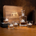 Juego de 2 Copas de Whisky Tractor Decantador Personalizado con Nombre Grabado Regalo de Cumpleaños Aniversario para los Amantes del Licor