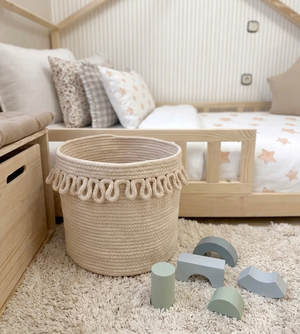 LOUNA Cotton Rope Storage Basket with "Petal" Finish