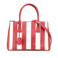 Small Bicolor Saffiano Galleria Double Zip Satchel