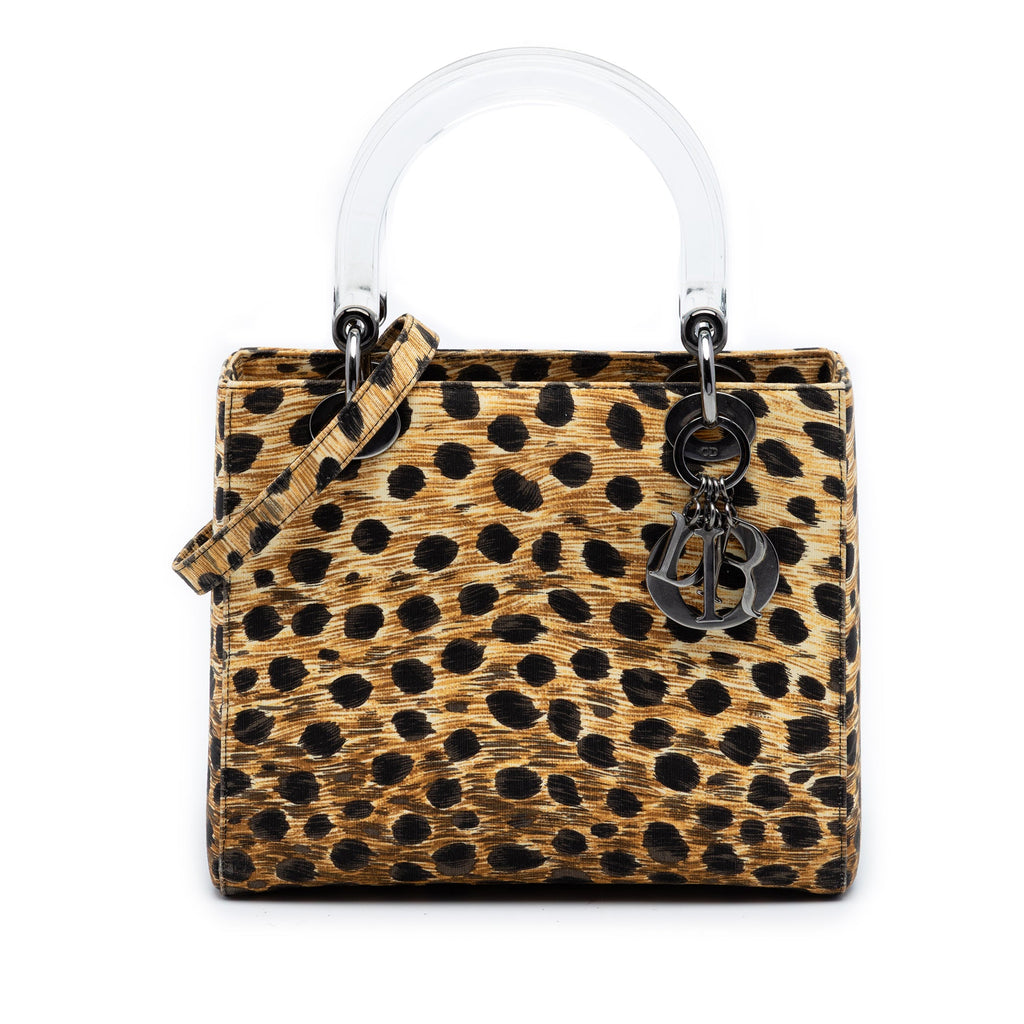 Medium Canvas Leopard Print Lady Dior