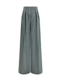 Max Mara Virgin Wool Pleated Trousers — Green