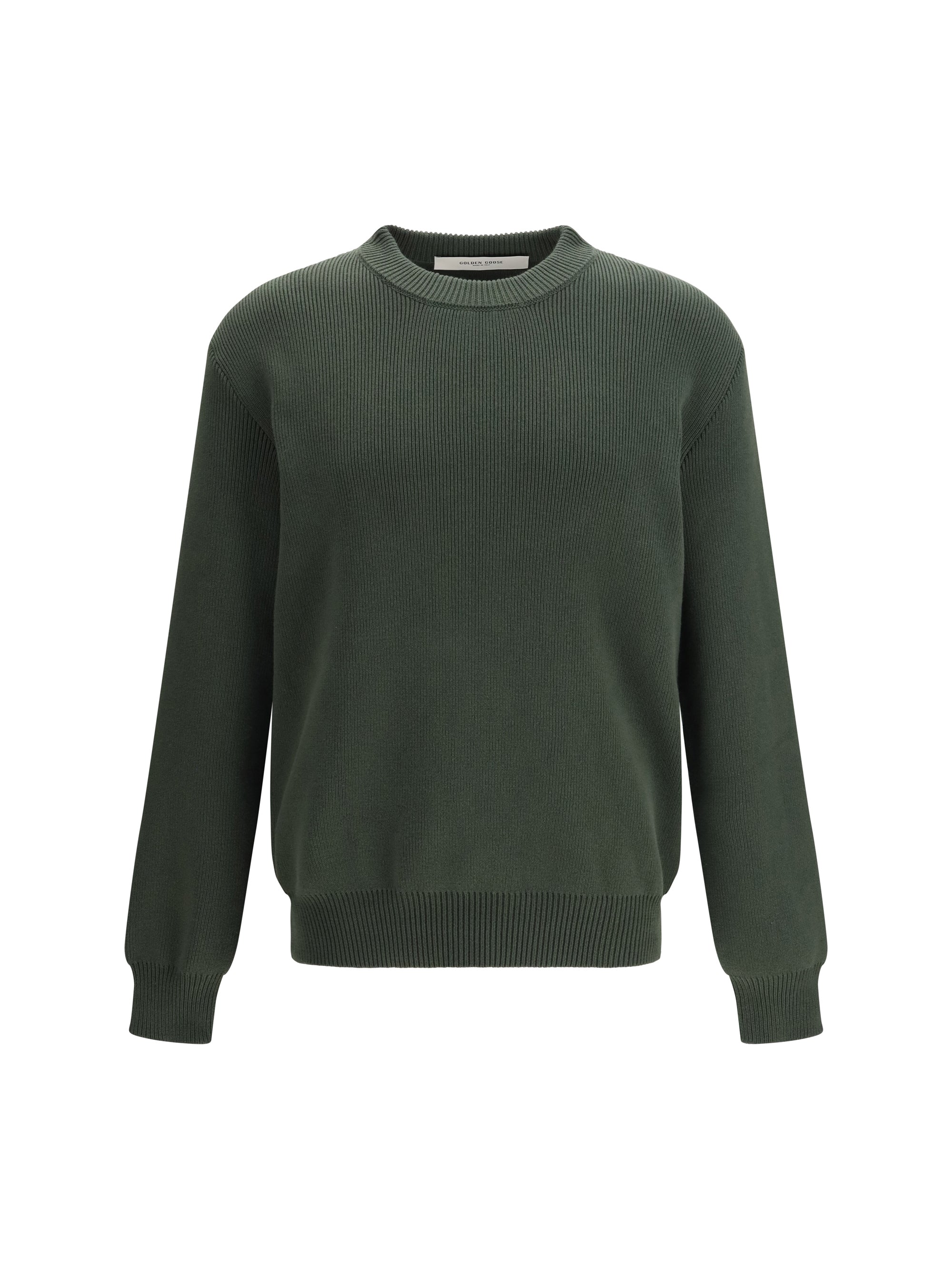 Golden Goose Ribbed-Knit Cotton Sweater — Green
