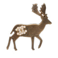 CC Gold Plated Faux Pearl Deer Brooch
