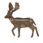 CC Gold Plated Faux Pearl Deer Brooch