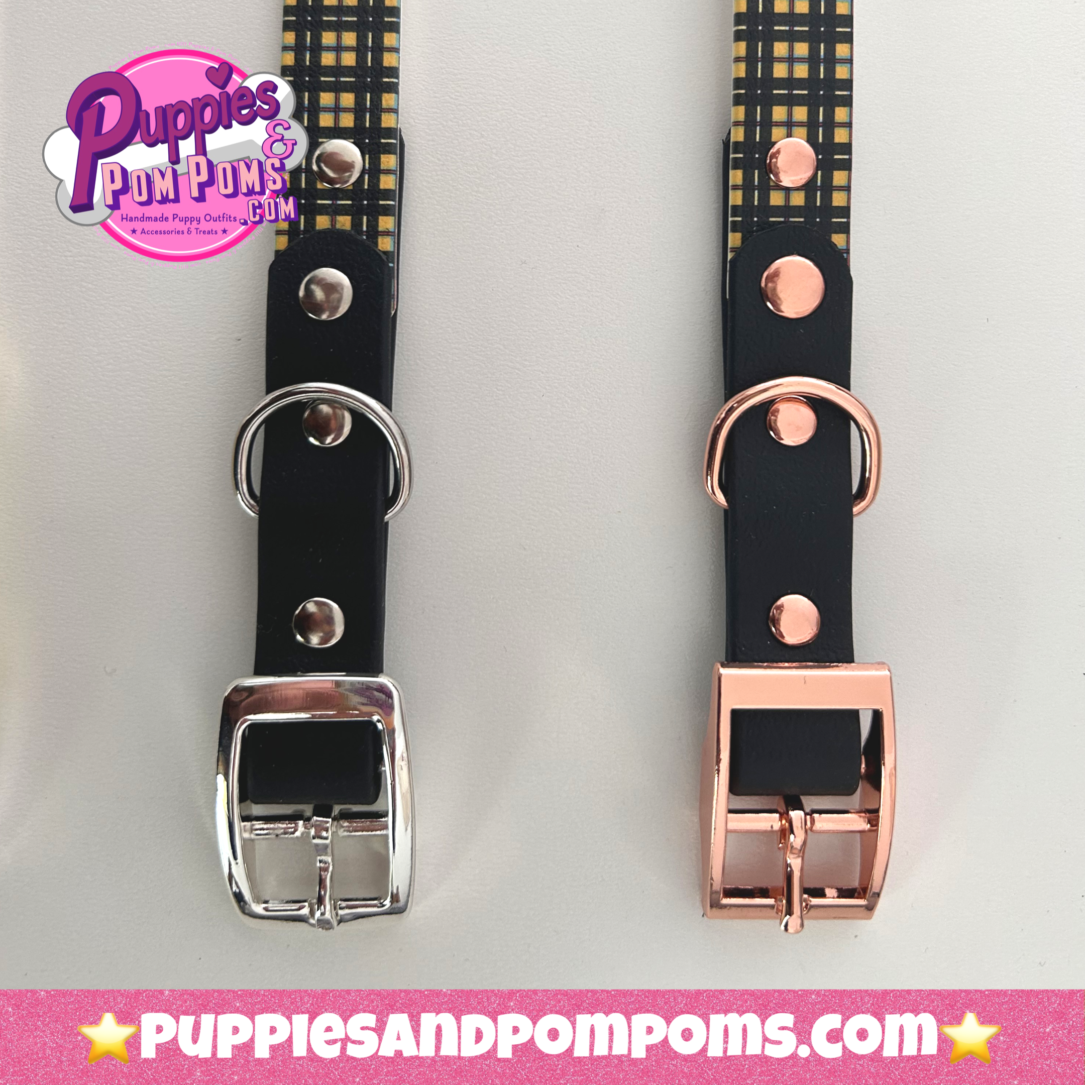 Cornish Tartan Handmade Dog Collar - 2 Colour 20mm