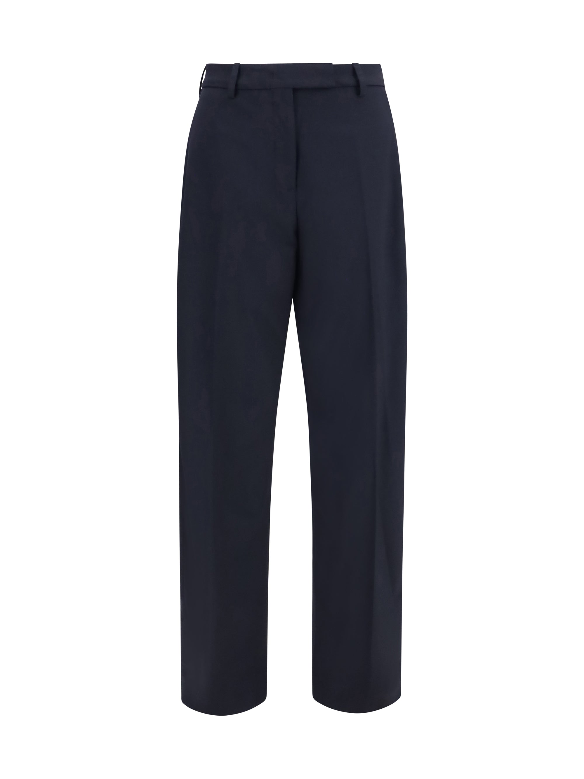 The Latest Wool-Blend Straight-Leg Trousers — Navy