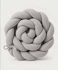 Gray Crib Braid Bumper 180cm - Safety and Style for Your Baby