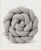 Gray Crib Braid Bumper 180cm - Safety and Style for Your Baby
