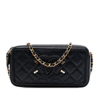 Caviar CC Filigree Clutch with Chain