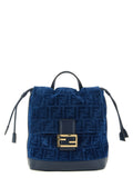 Fendi FF Flocked Denim Backpack — Blue