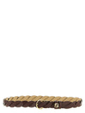 Fendi Reversible Braided Leather Belt — Brown