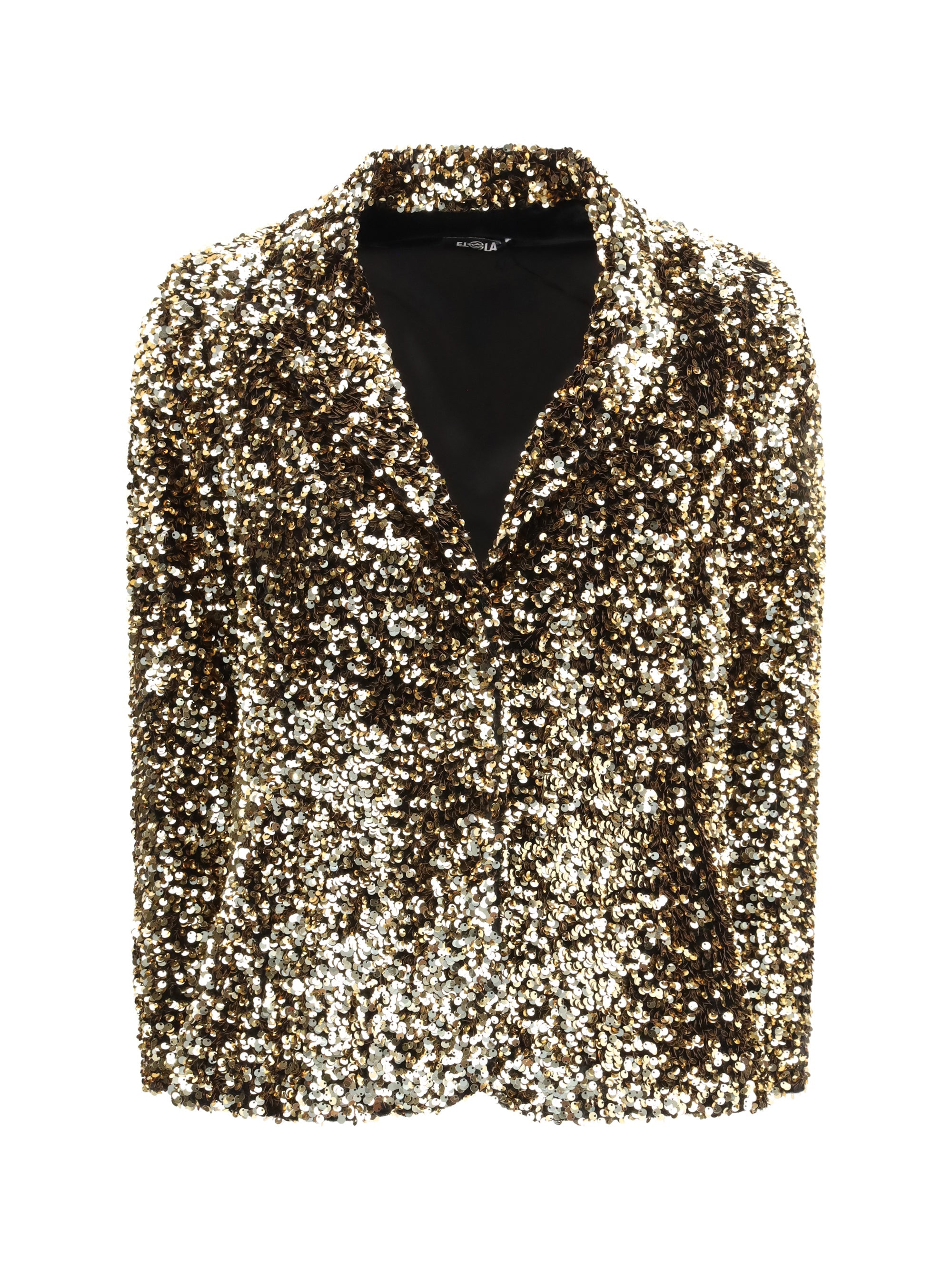 Ella Sequin-Embellished Blazer — Gold