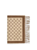 Gucci GG All-Over Wool Scarf — Camel