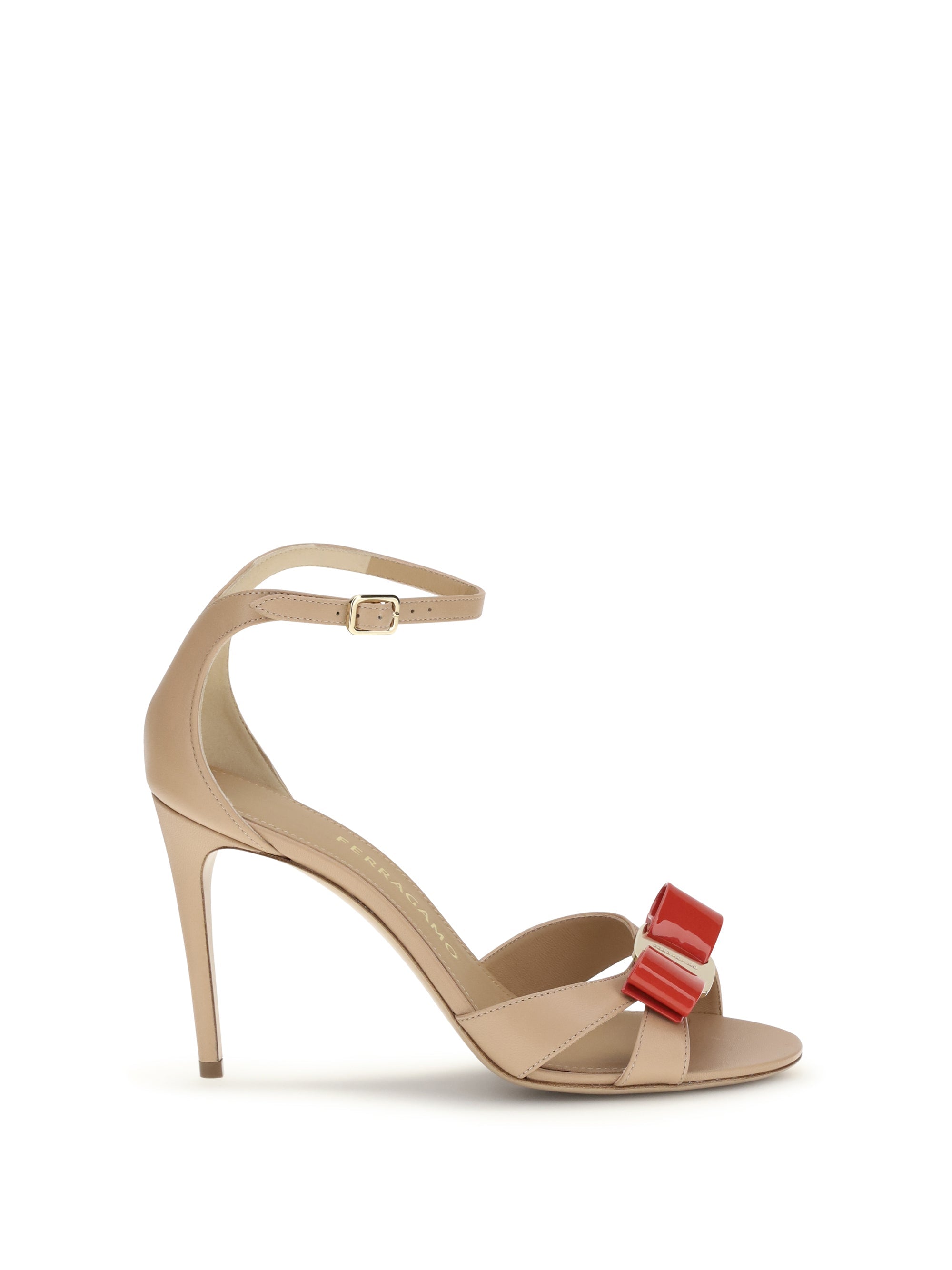 Ferragamo Vara Heel Sandal — Beige