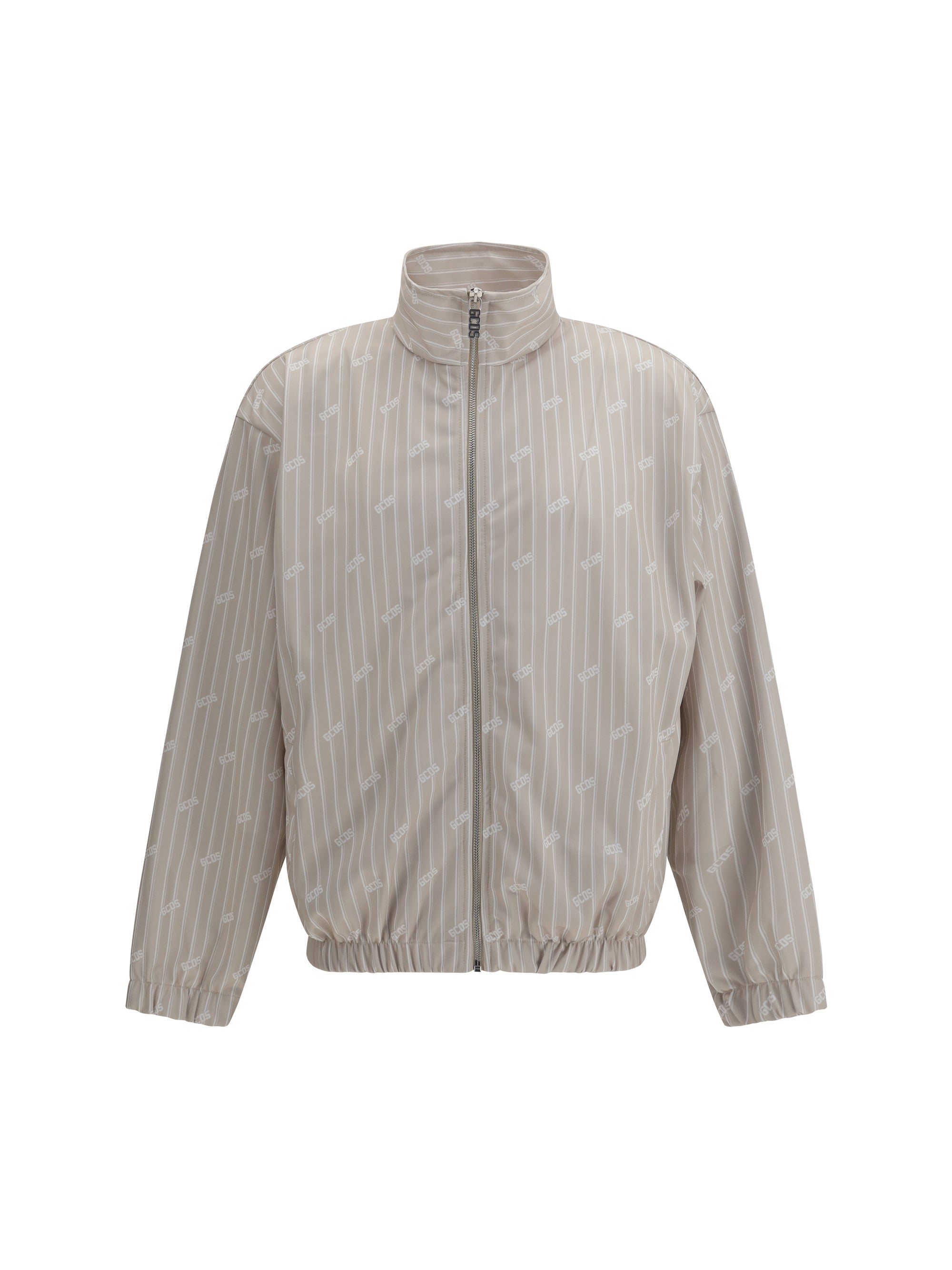GCDS Pinstriped Logo Track Jacket — Beige