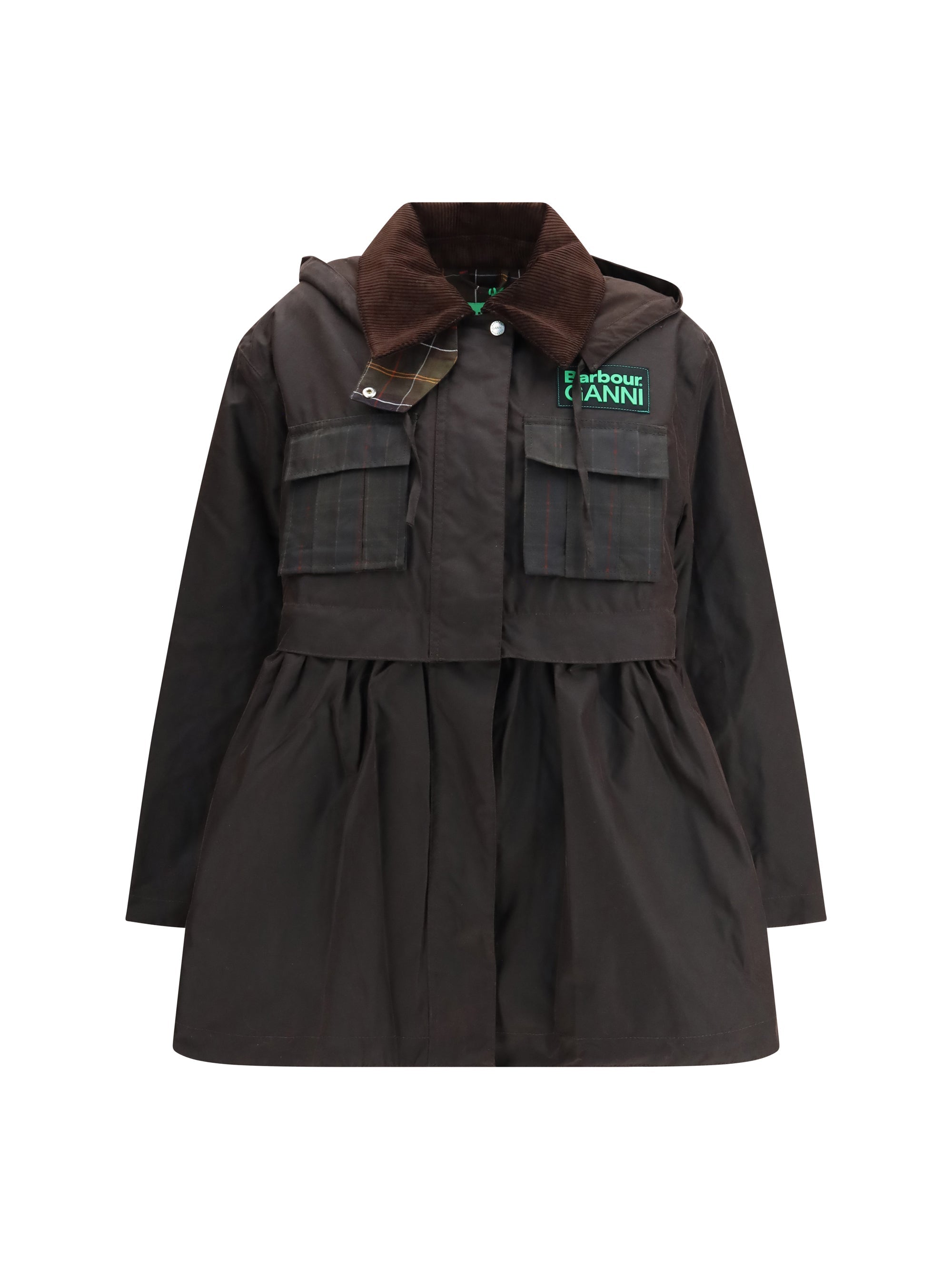 Barbour Waxed Peplum Jacket — Black