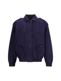 Blazè Milano Suede Bomber Jacket — Navy