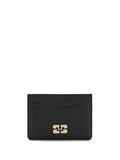 Ganni Grained Leather Card Case — Black