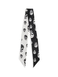 Bufanda de seda con estampado de calaveras de Alexander McQueen - Negro