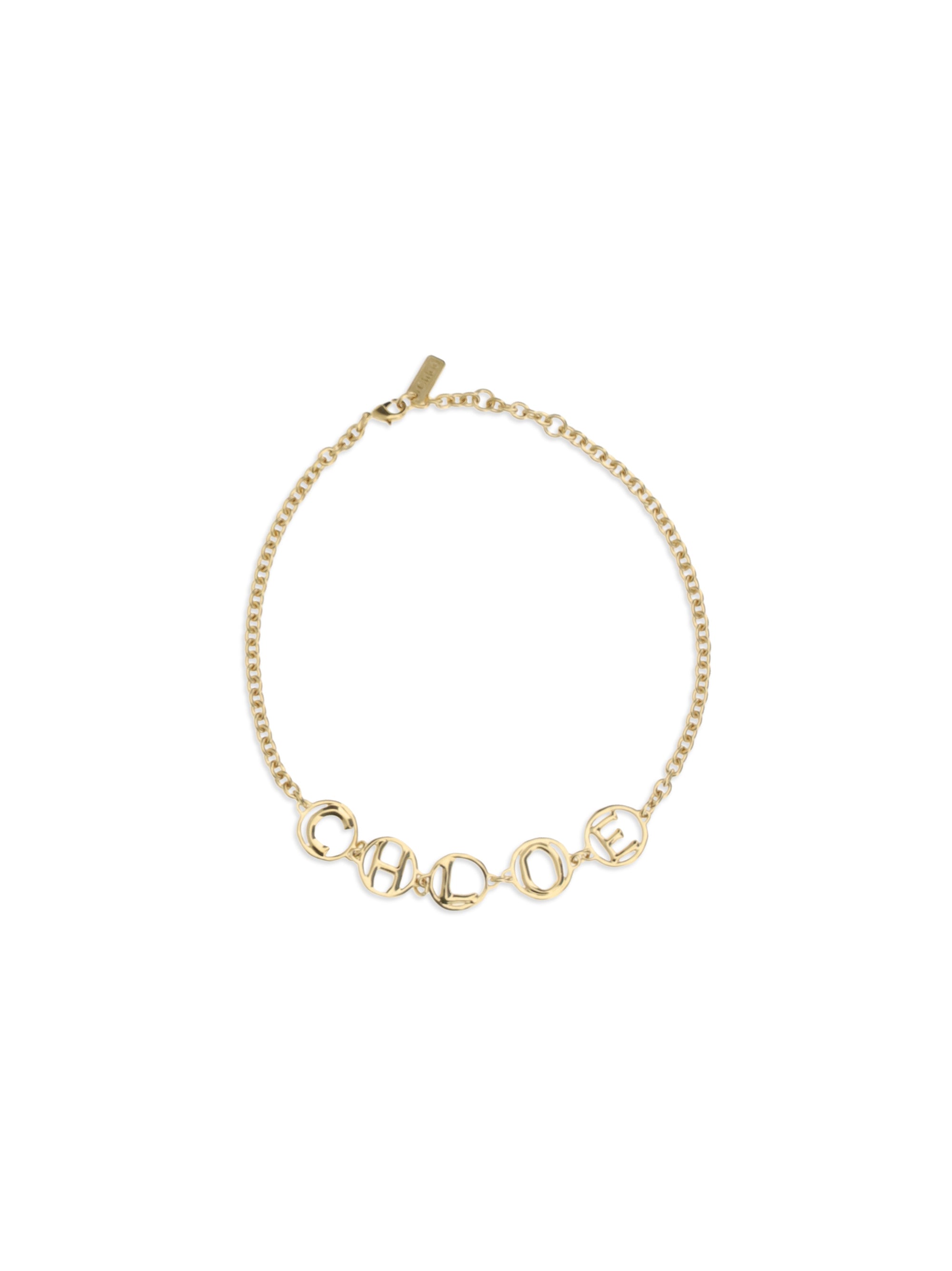 Chloé Script Choker Necklace — Gold