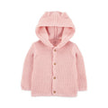 Chaqueta punto canalé capucha diseño oso