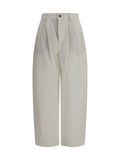 Brunello Cucinelli Barrel Fit Trousers — White