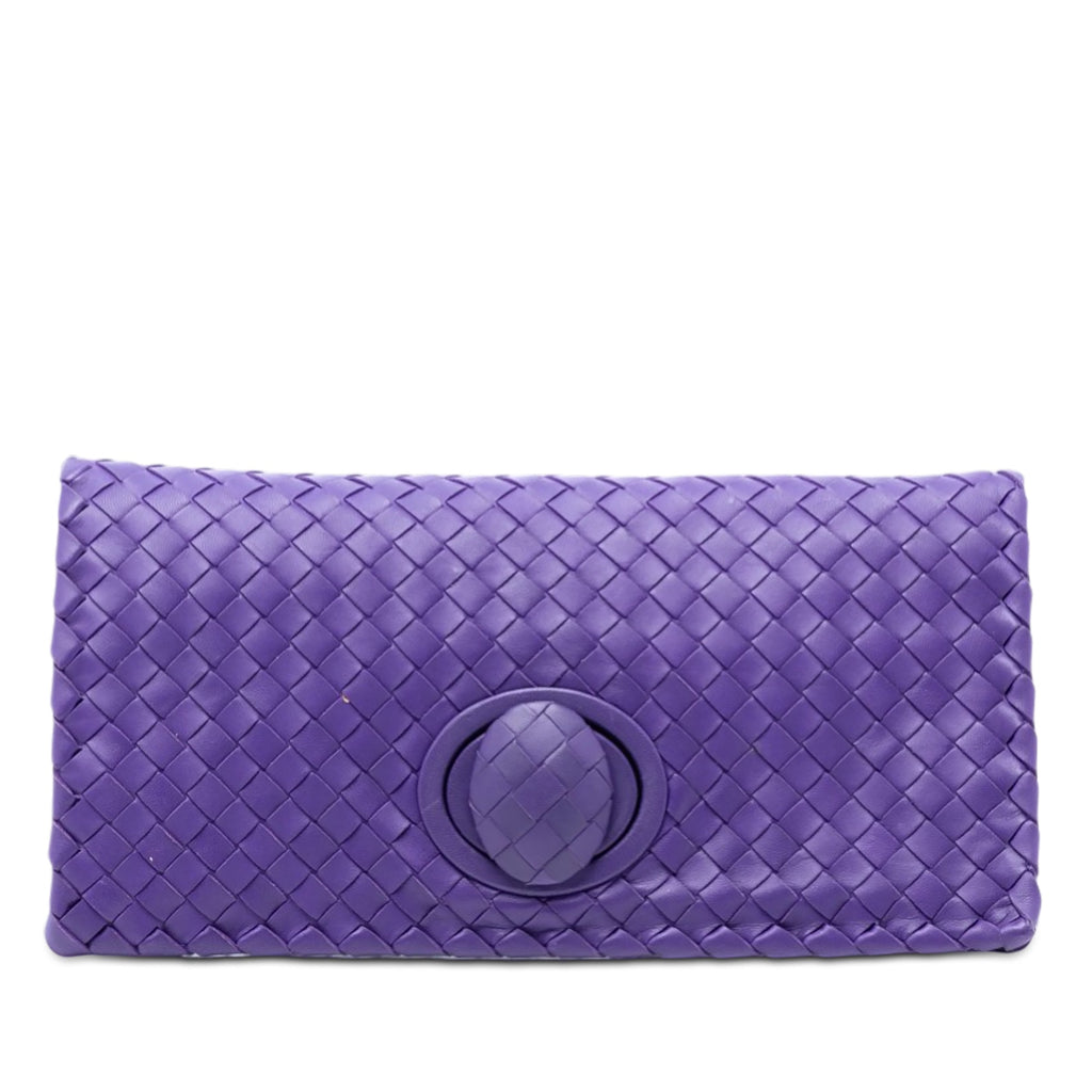 Nappa Intrecciato Turn Lock Clutch