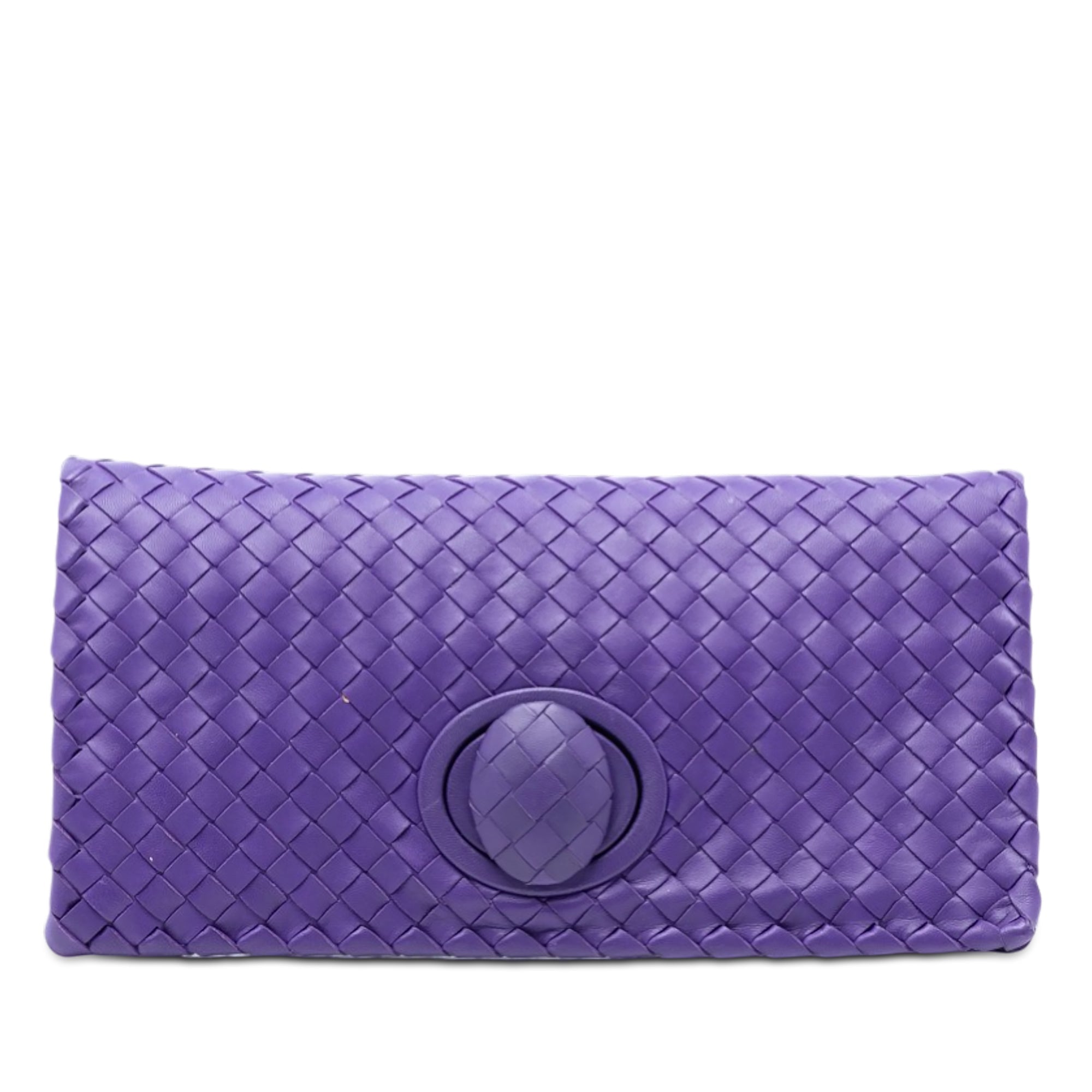 Nappa Intrecciato Turn Lock Clutch