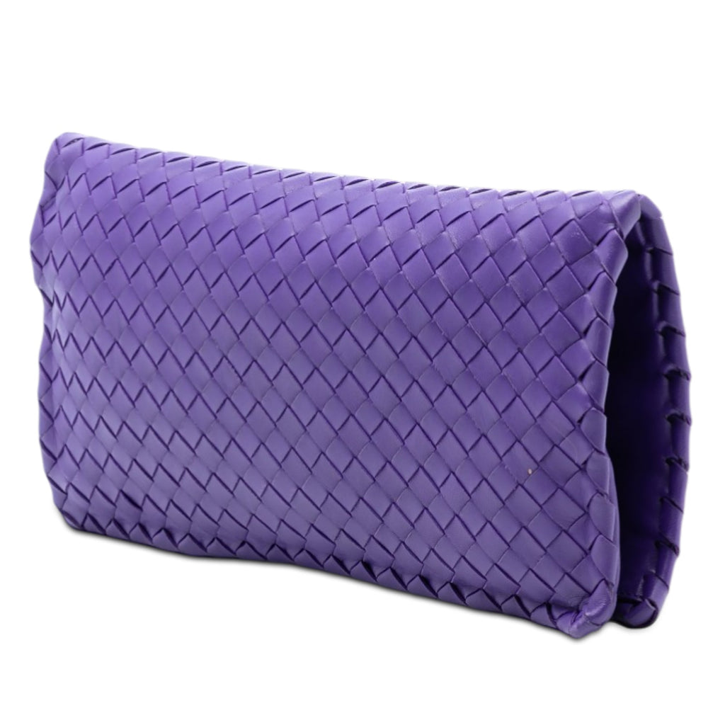 Nappa Intrecciato Turn Lock Clutch