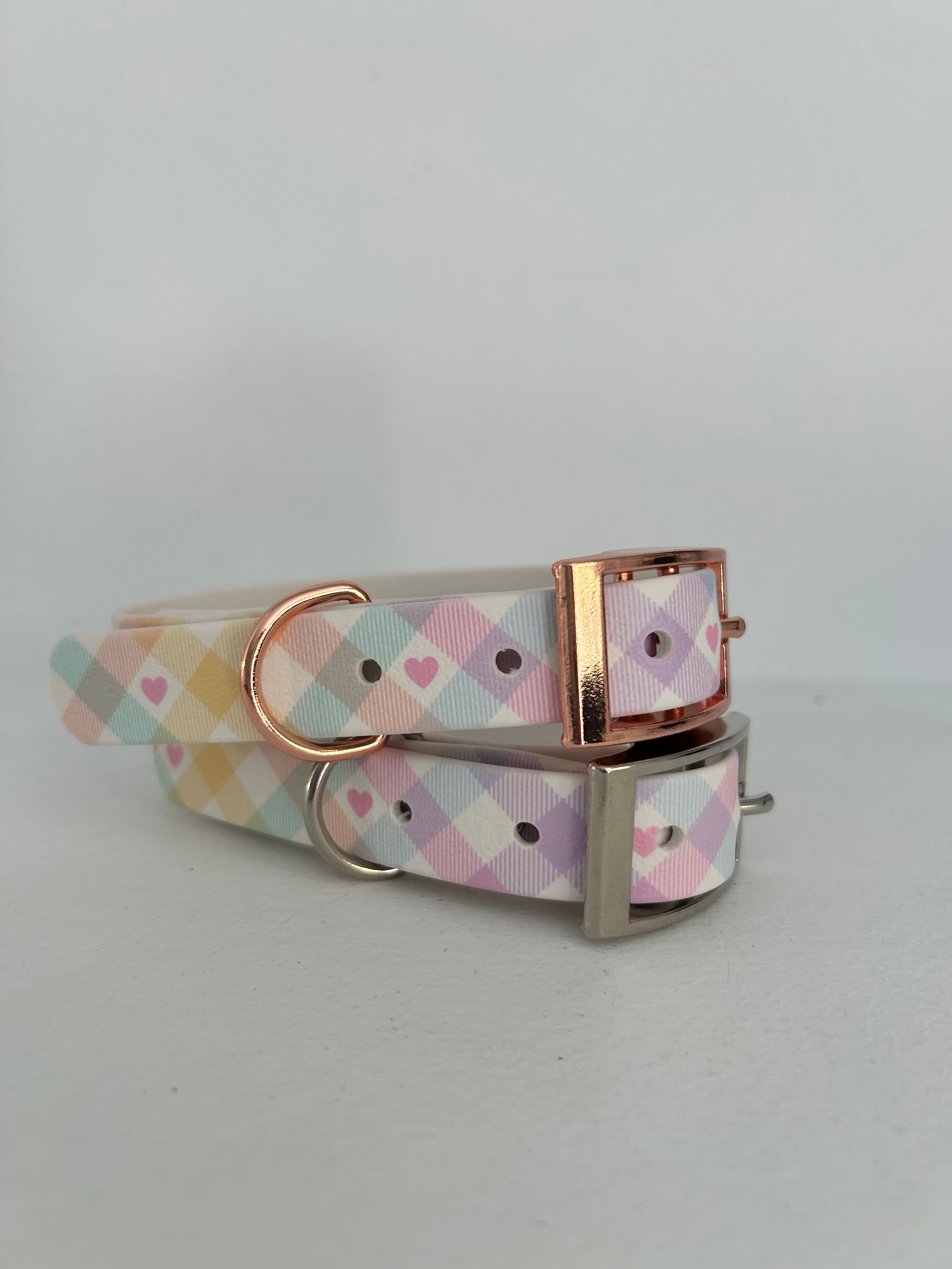 Pastel Vichy Handmade Dog Collar