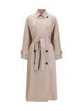 Brunello Cucinelli Linen with Lurex Trench Coat — Beige