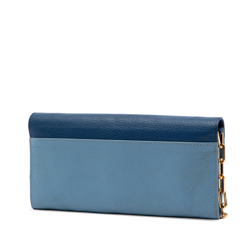 Bicolor Goatskin Madras Wallet on Chain