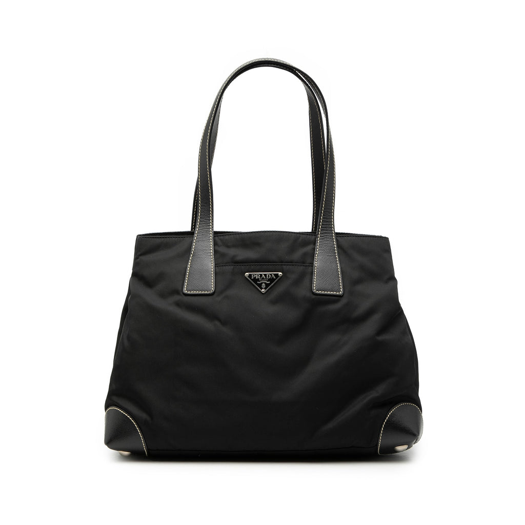 Saffiano Trimmed Tessuto Shopper Tote