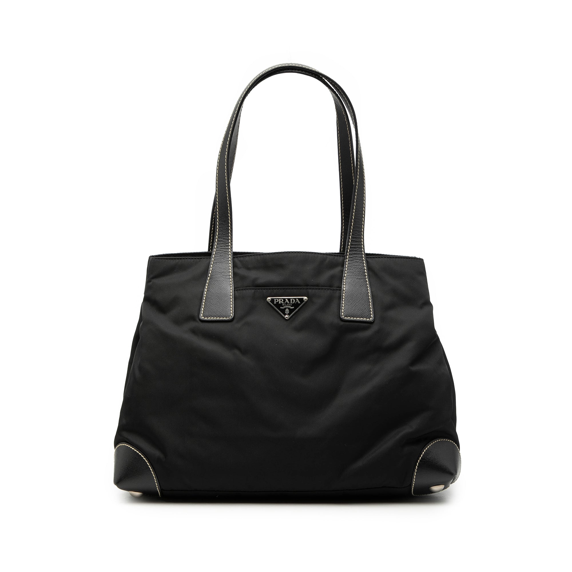 Saffiano Trimmed Tessuto Shopper Tote