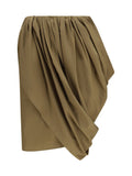 Chloé Draped Cotton Skirt — Olive
