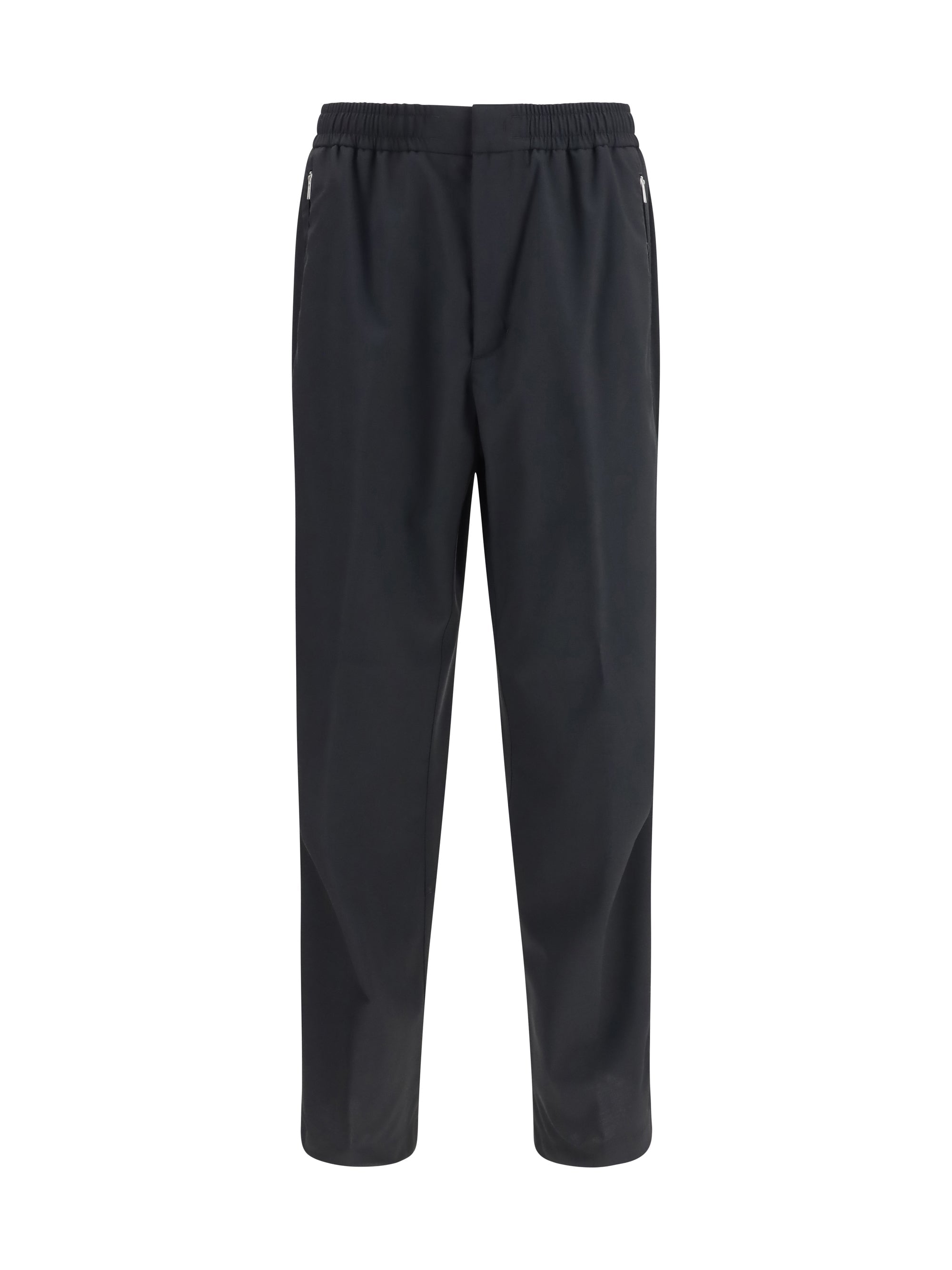 Laminar Straight-Leg Wool-Blend Trousers — Black