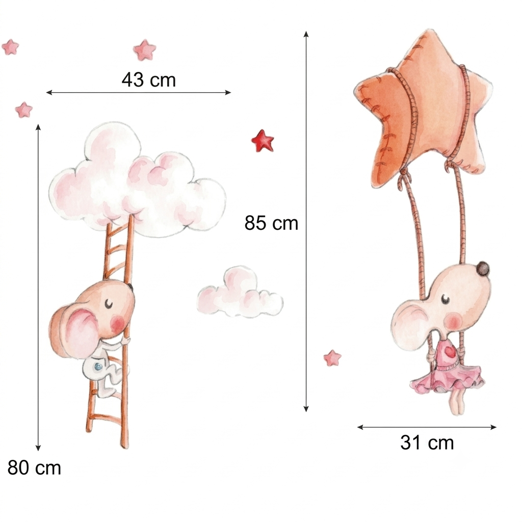 Vinilo Decorativo Infantil Nubes - Vinilos Infantiles para Decorar Habitaciones de Niños