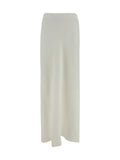Brunello Cucinelli Viscose-Linen Maxi Skirt — Beige