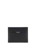 Ferragamo Gancini Monogram Leather Card Case — Black