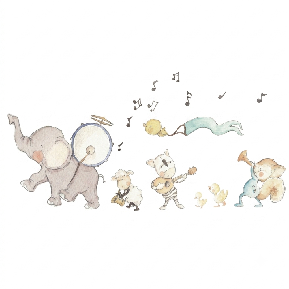 Vinilo Decorativo Infantil Banda Musical SUEÑOS DE CIGUEÑA