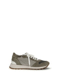 Brunello Cucinelli Mixed-Material Runner Sneaker — Beige